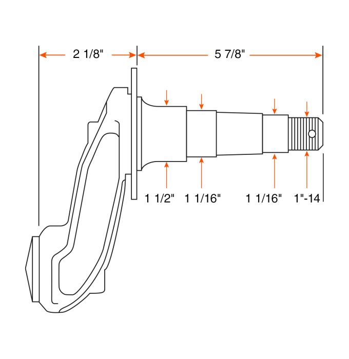 Cygnet trailer half-axle spindle