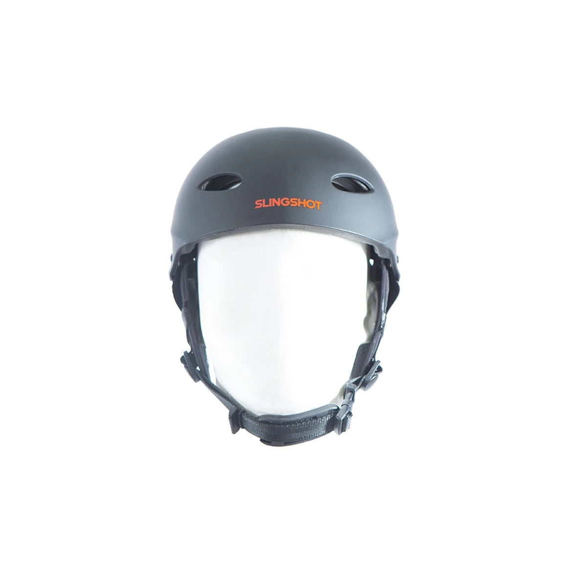 Gray helmet with 'Slinghot' branding on a white background