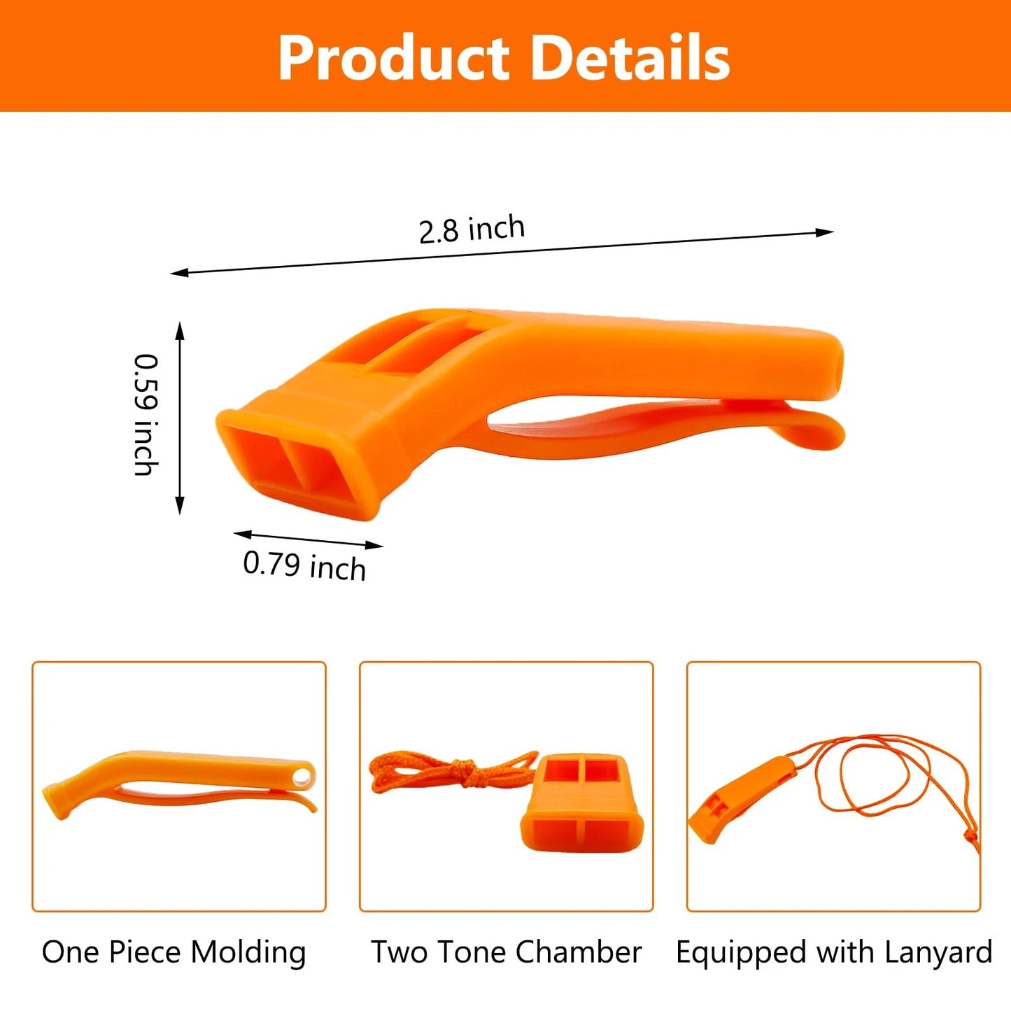 Emergency Survival Safety Whistle with lanyard
