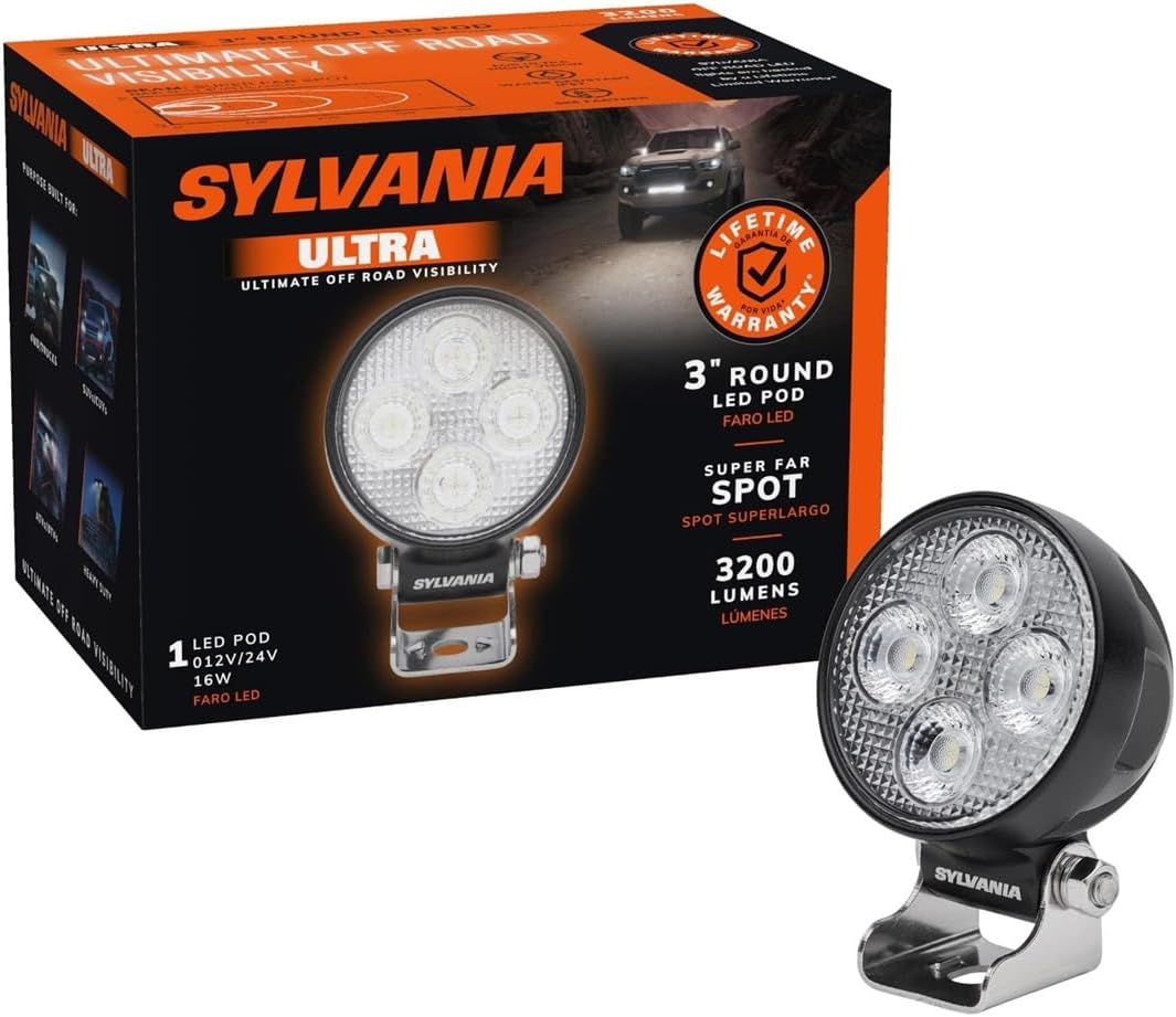 Cygnet Headlight 3" Round LED POD 3200 Lumens Super Far Spot