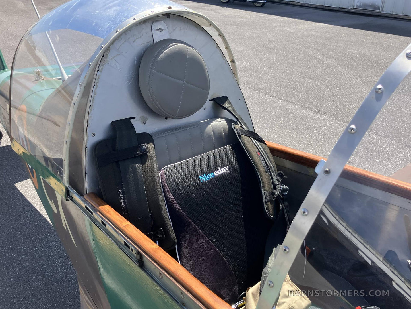 Open cockpit of a small airplane