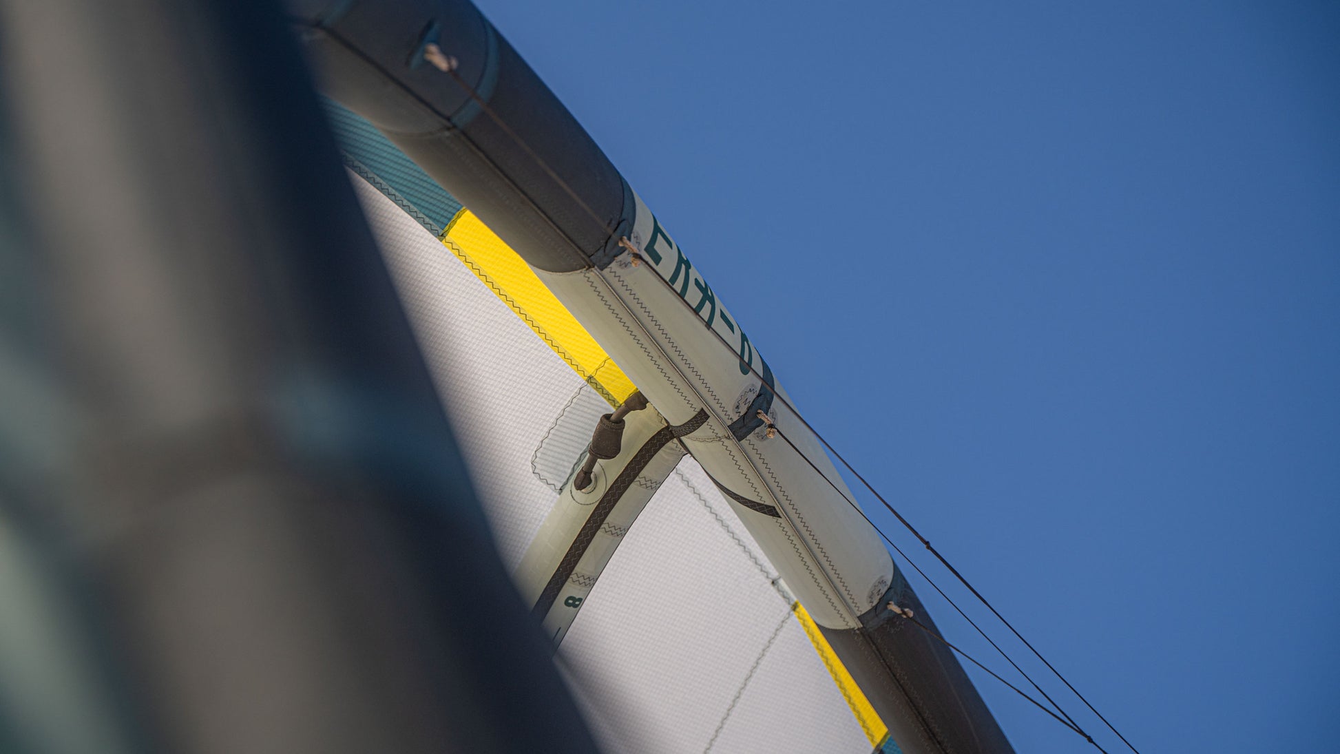 Picture of the ERA Flysurfer kite showing the steep arc.