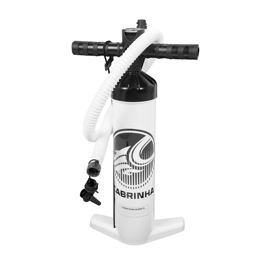 White and black air pump with 'ABRINHA' branding on a white background