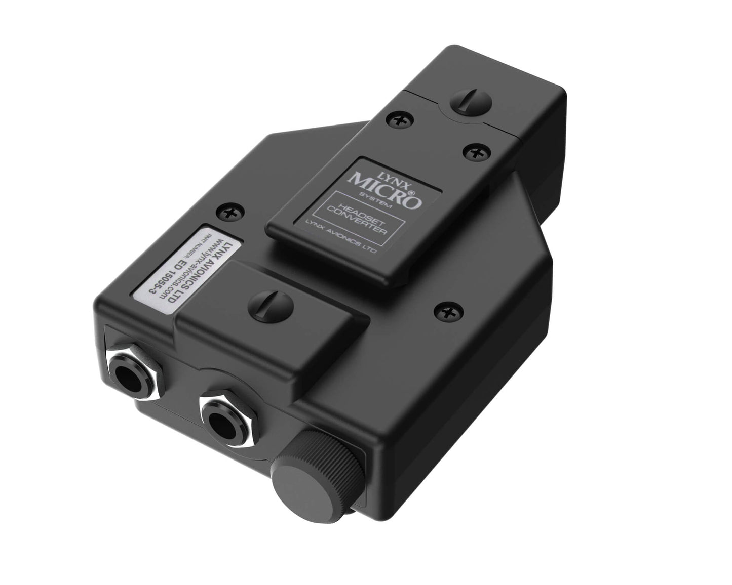 Aircraft Headset Adapter converts GA Twin Jack to Lynx and MicroAvionics round plug