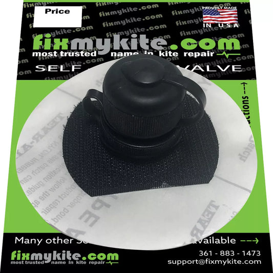 Cabrinha Airlock 2 Screw Valve with adhesive patch and velcro