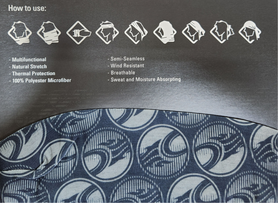 Packaging of Cabrinha kite with usage instructions and brand information.